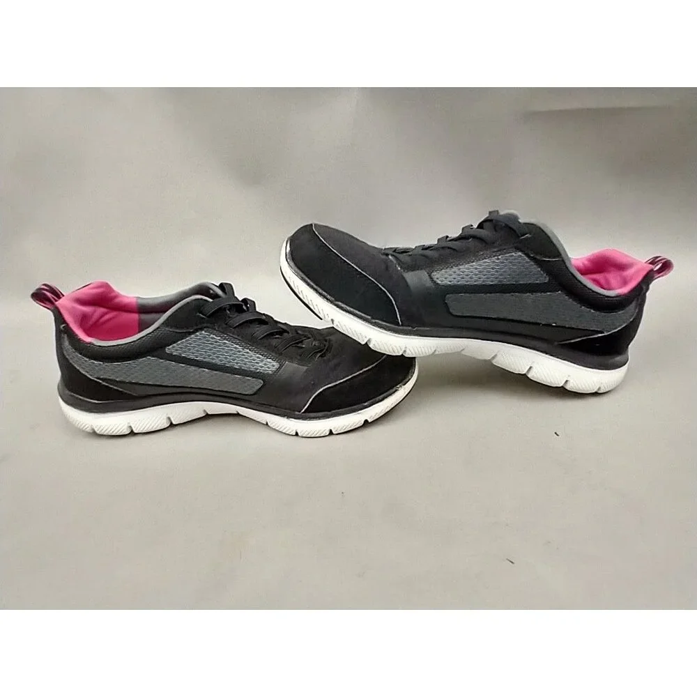 Skechers Dual Lite‎ Light Weight Sneakers Black Pink Women's 7